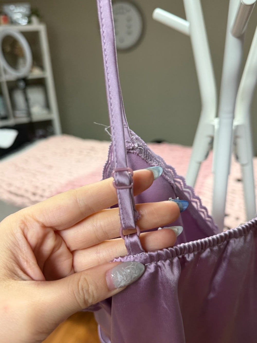 La Hearts Lavender Satin Mini Dress - Picture 5 of 6